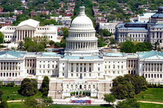 An arial image of the U.S. Capitol building in Washington, D.C.